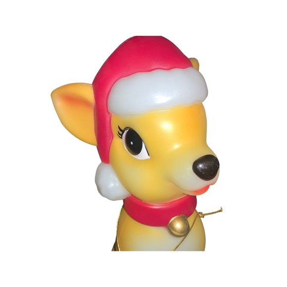 Holiday Time Reindeer Blow Mold Table Top Eleven Inch - Picture 3 of 15